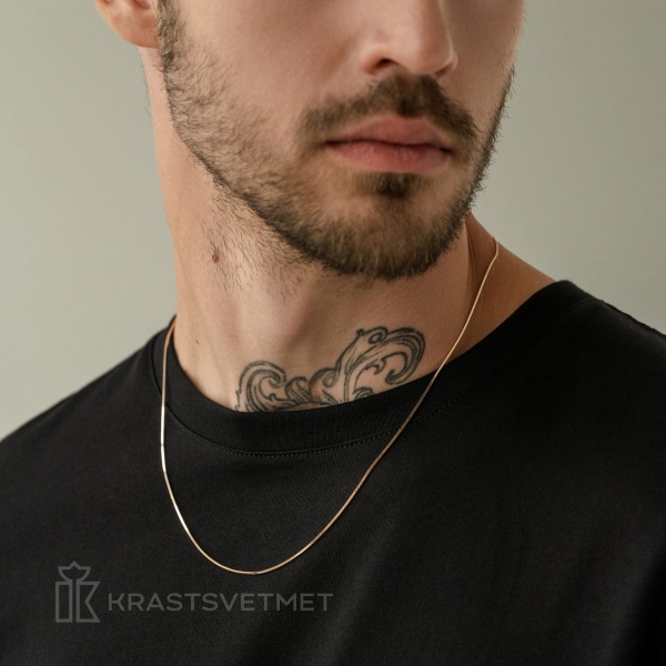 Цепь из красного золота 585, плетение «Снейк»